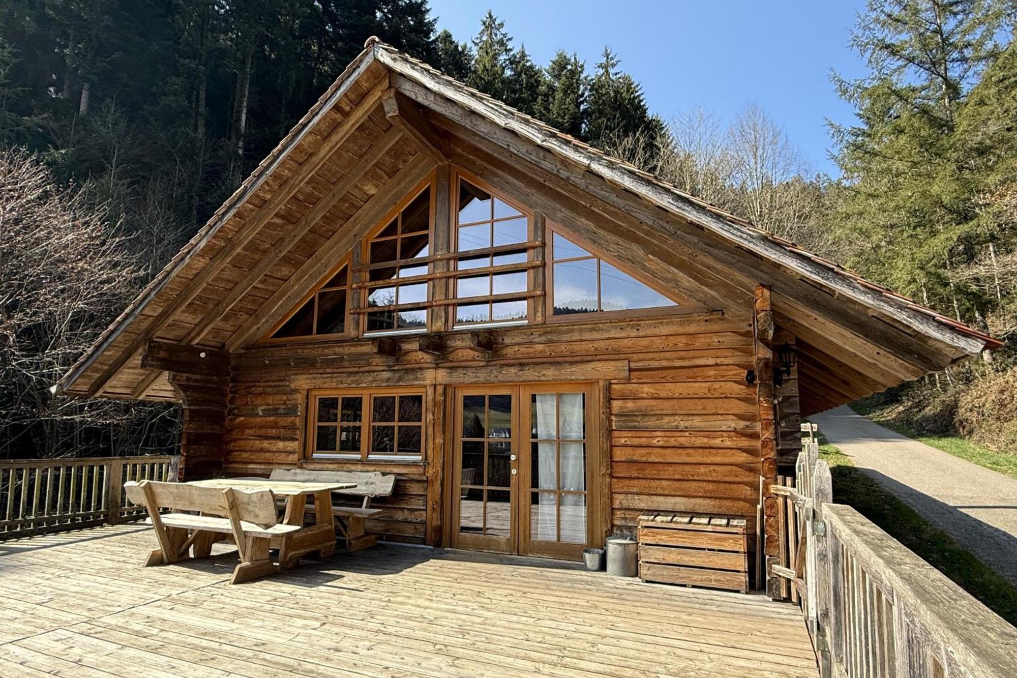 Schwarzwald Blockhaus - Sauna - Kamin - Mit Bettwaesche Und Handtuecher Schenkenzell Dış mekan fotoğraf